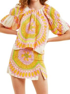 Love the Label Pink, Yellow, Orange & Green Printed Top